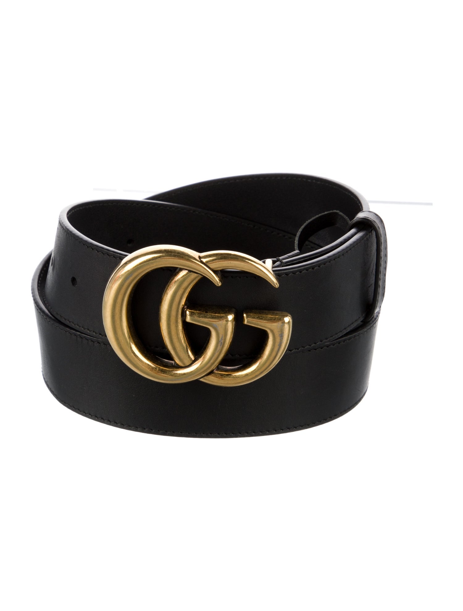 Gucci Double G Logo Leather Belt