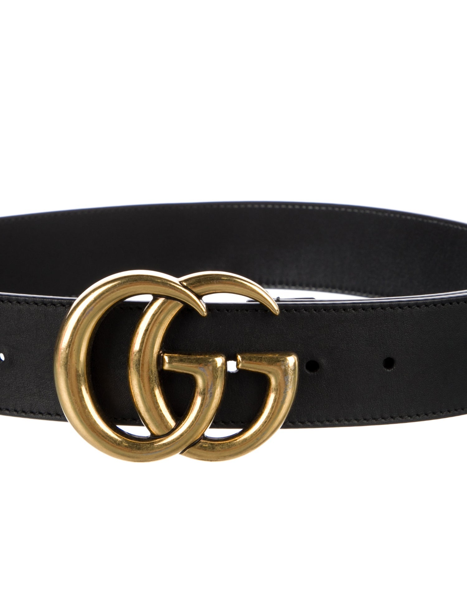 Gucci Double G Logo Leather Belt