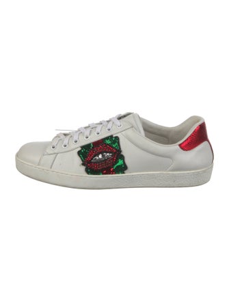 Gucci Web Accent Leather Sneakers