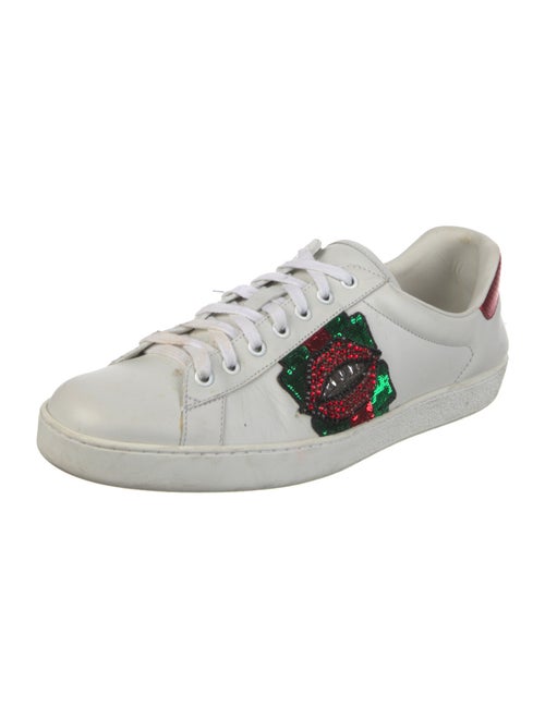 Gucci Web Accent Leather Sneakers