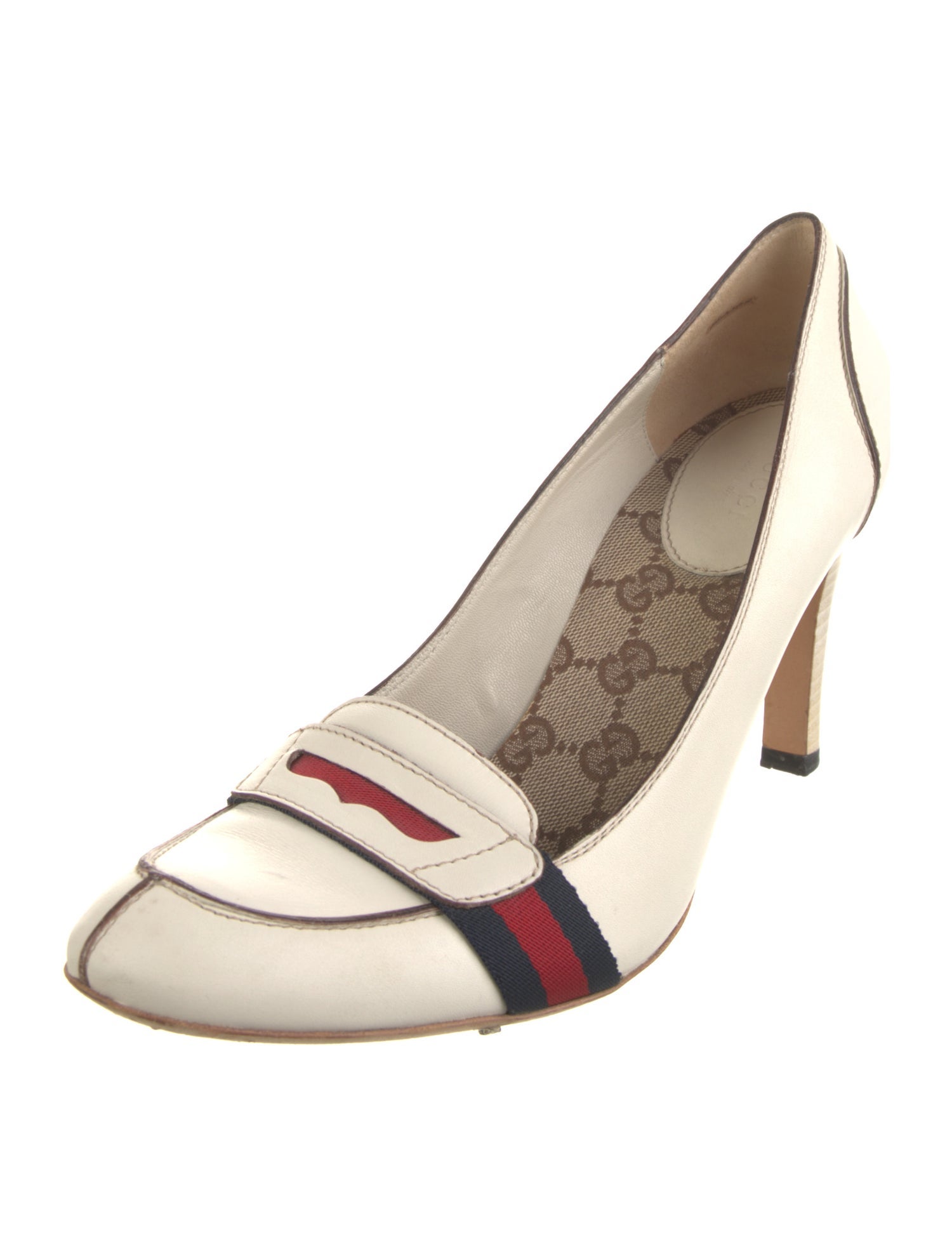 Gucci GG Supreme Leather Slingback Pumps