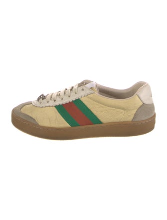 Gucci Web Accent Leather Sneakers
