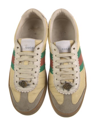 Gucci Web Accent Leather Sneakers