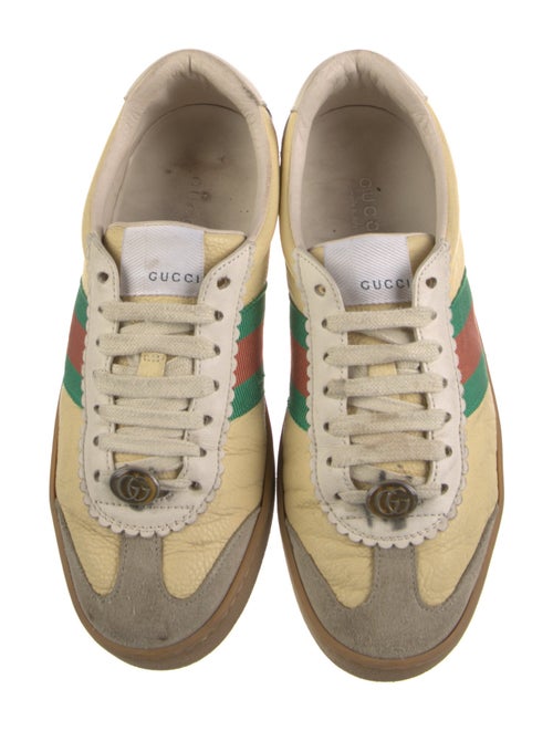 Gucci Web Accent Leather Sneakers