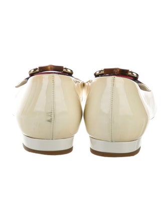 Gucci Sylvie Web Accent Patent Leather Ballet Flats