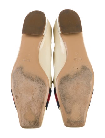 Gucci Sylvie Web Accent Patent Leather Ballet Flats
