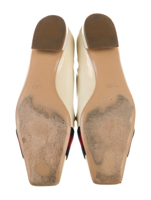 Gucci Sylvie Web Accent Patent Leather Ballet Flats