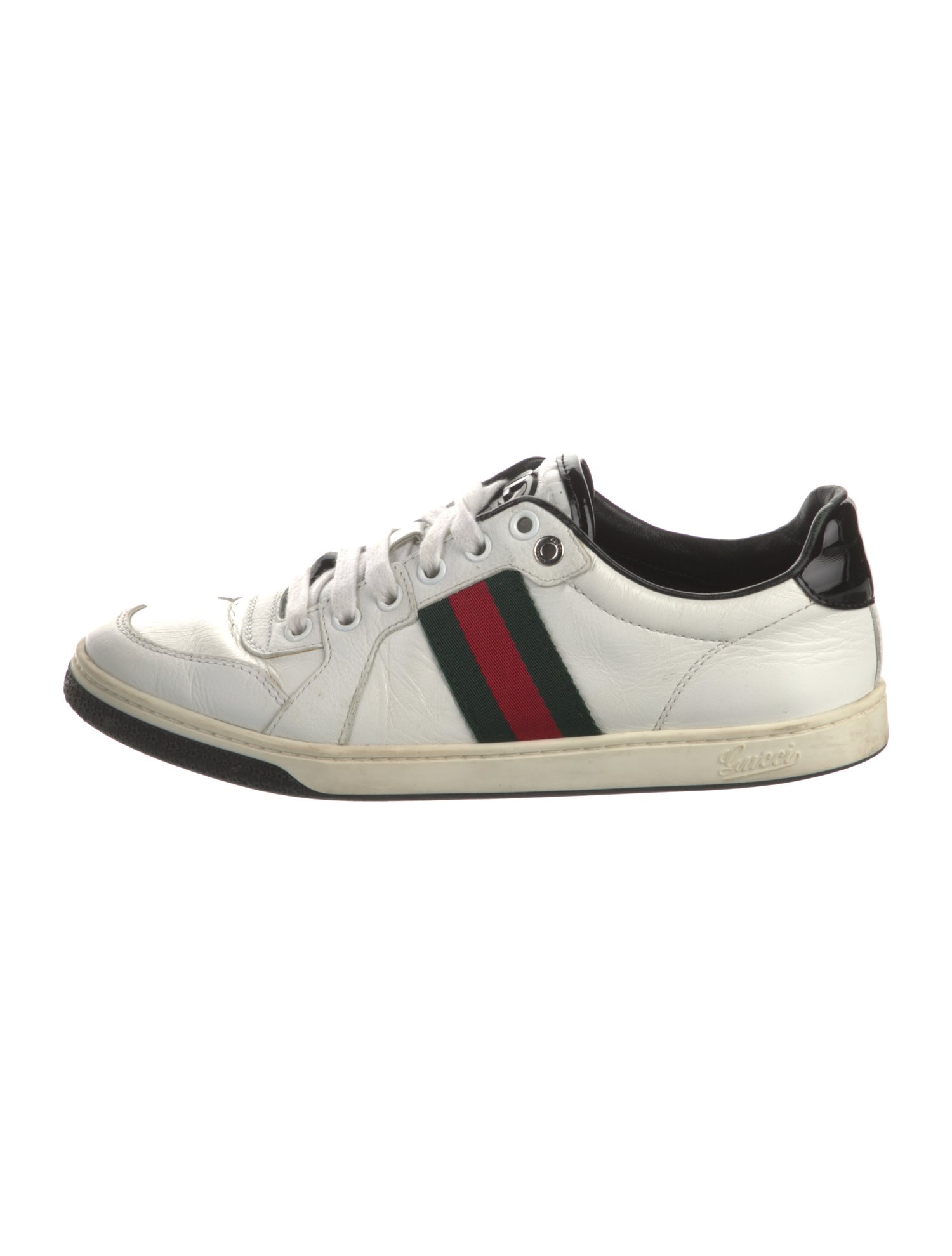 Gucci Web Accent Leather Sneakers