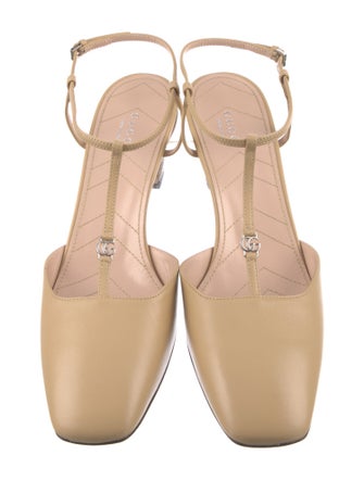 Gucci Canvas T-Strap Pumps