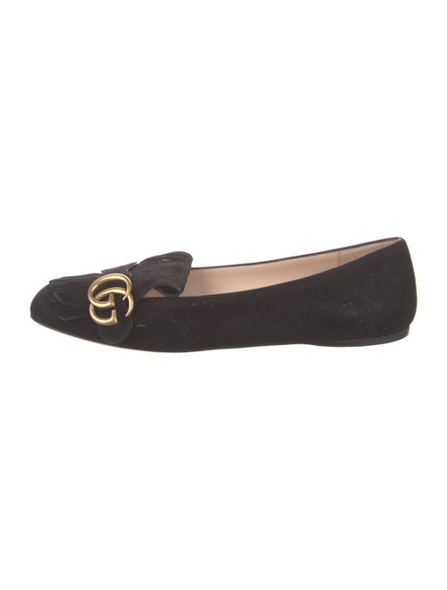 Gucci Double G Logo Suede Ballet Flats