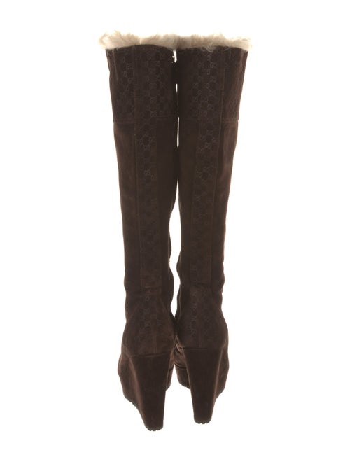 Gucci Microguccissima Pattern Suede Boots