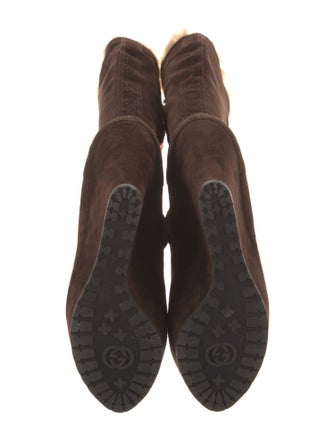 Gucci Microguccissima Pattern Suede Boots