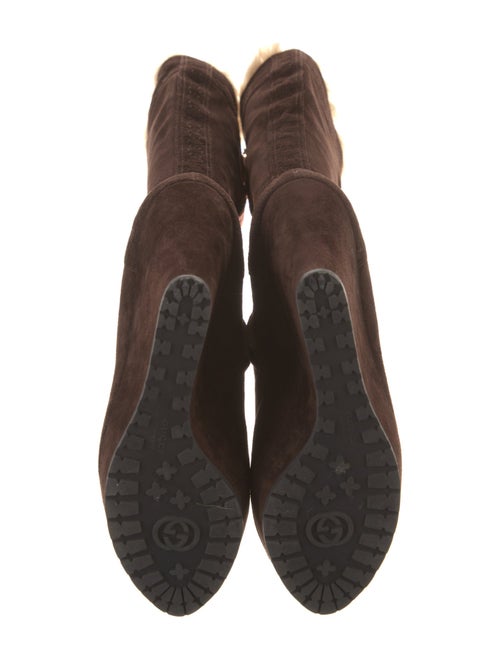 Gucci Microguccissima Pattern Suede Boots