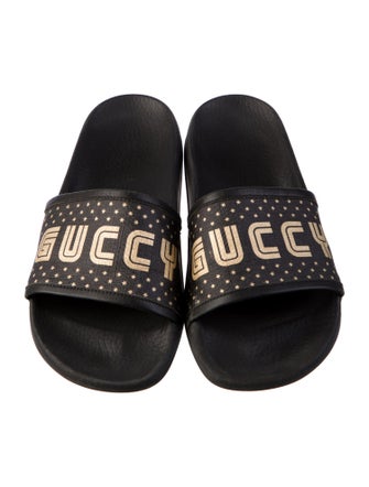 Gucci Leather Printed Slides