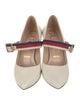 Gucci Sylvie Web Accent Leather D'Orsay Pumps