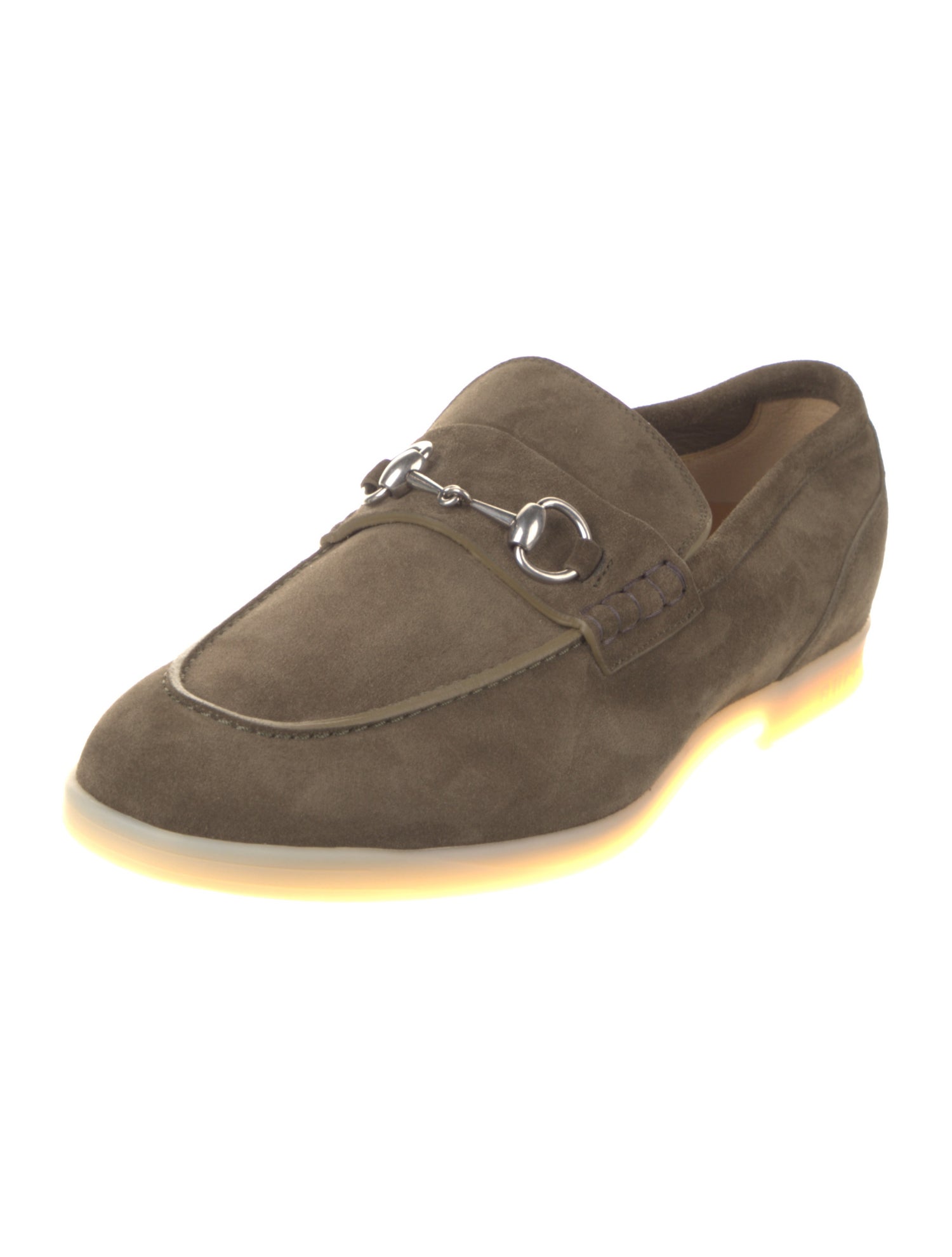 Gucci Horsebit Accent Suede Loafers