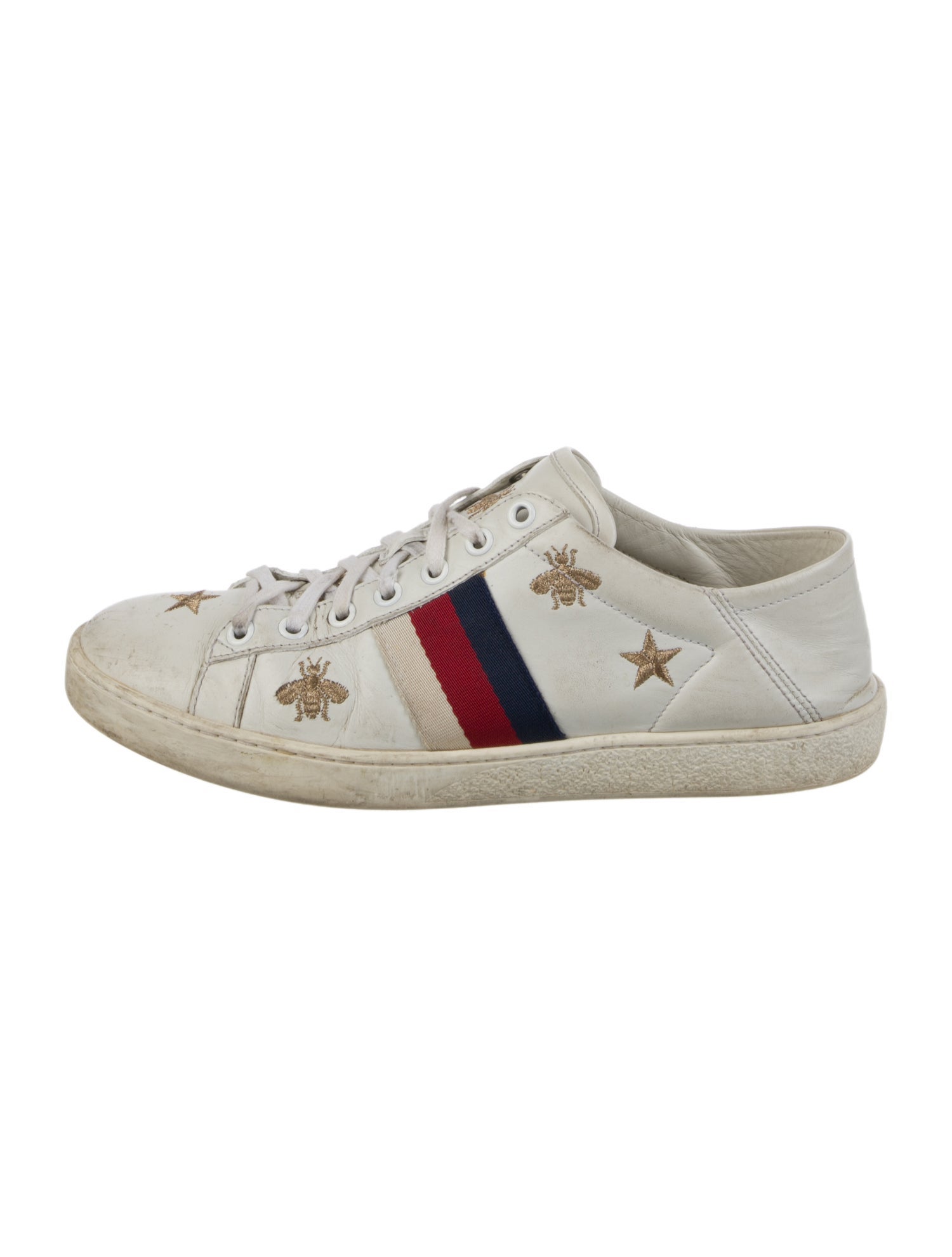 Gucci Sylvie Web Accent Leather Sneakers
