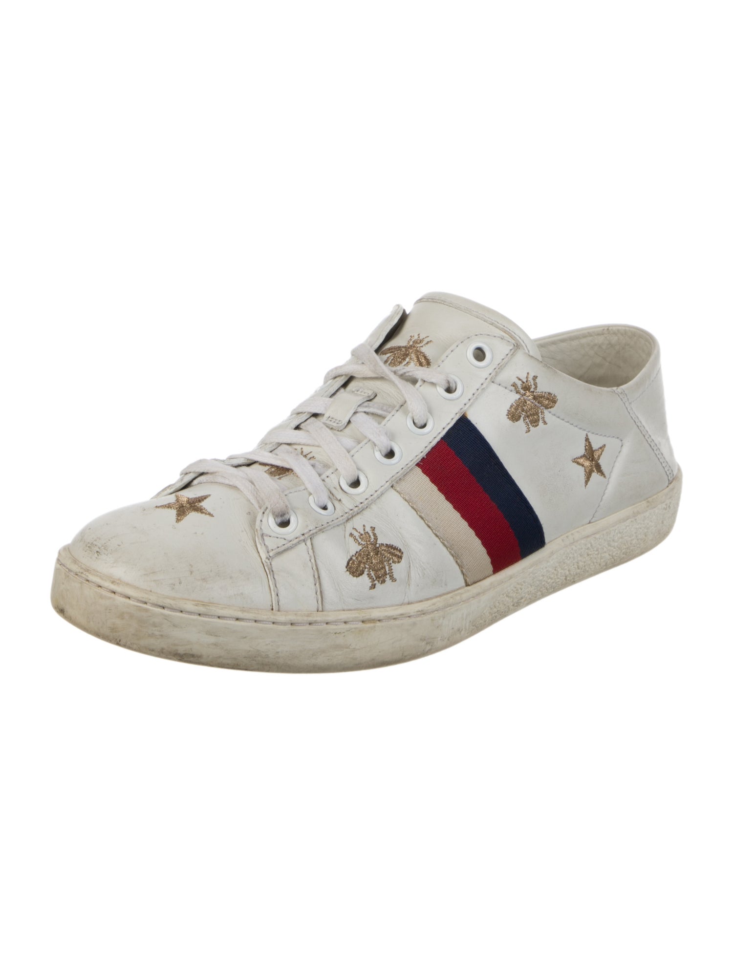 Gucci Sylvie Web Accent Leather Sneakers