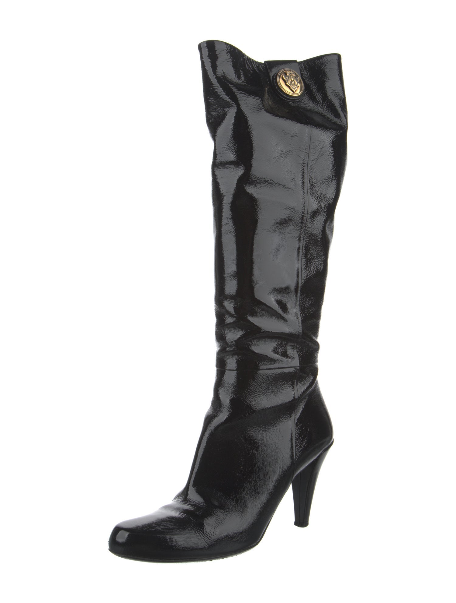 Gucci Hysteria Accent Patent Leather Boots