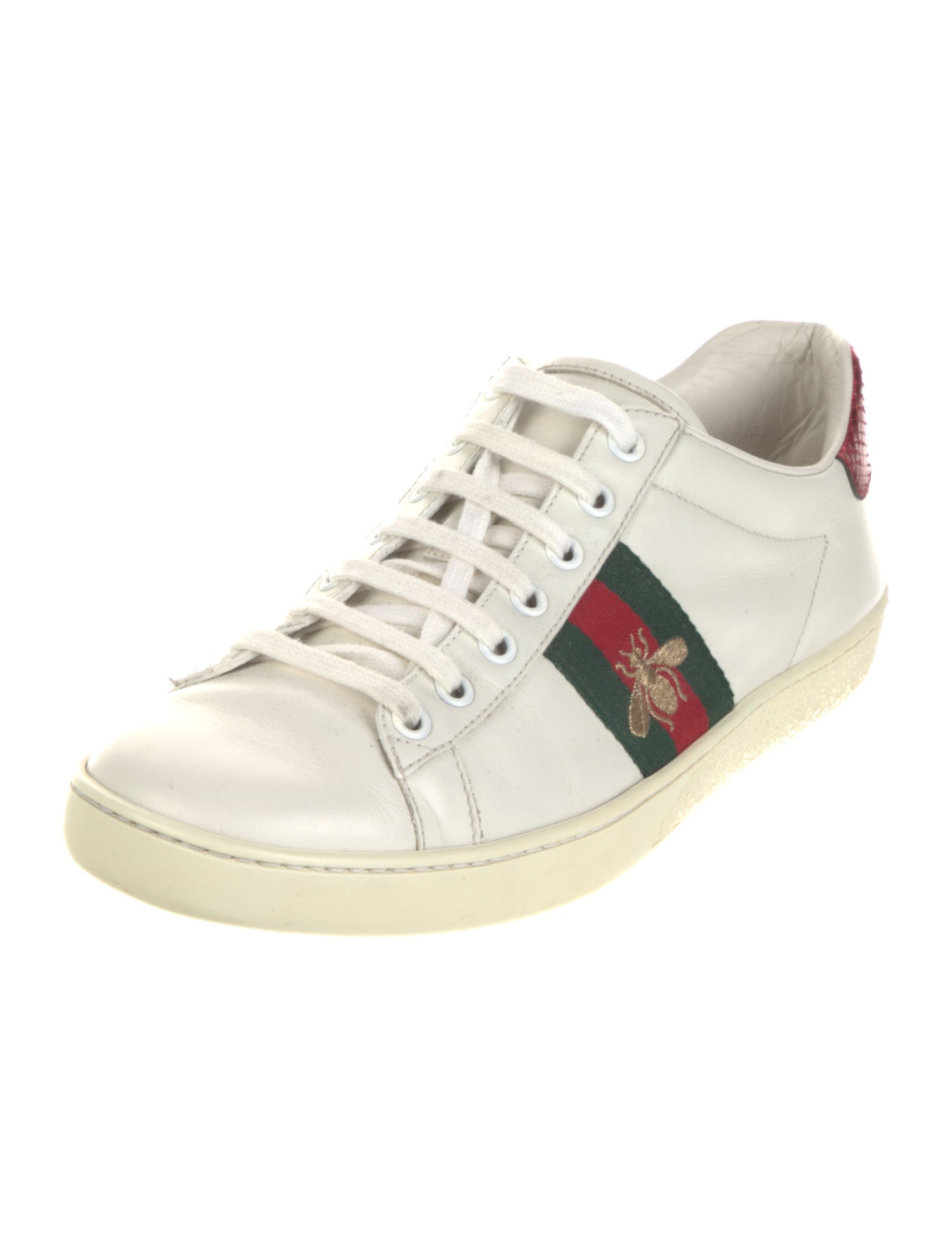 Gucci Web Accent Leather Sneakers
