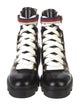 Gucci Sylvie Web Accent Leather Combat Boots
