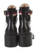 Gucci Sylvie Web Accent Leather Combat Boots