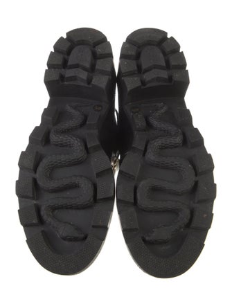 Gucci Sylvie Web Accent Leather Combat Boots