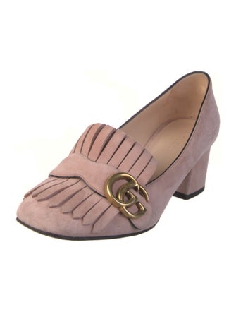 Gucci Double G Logo Suede Pumps