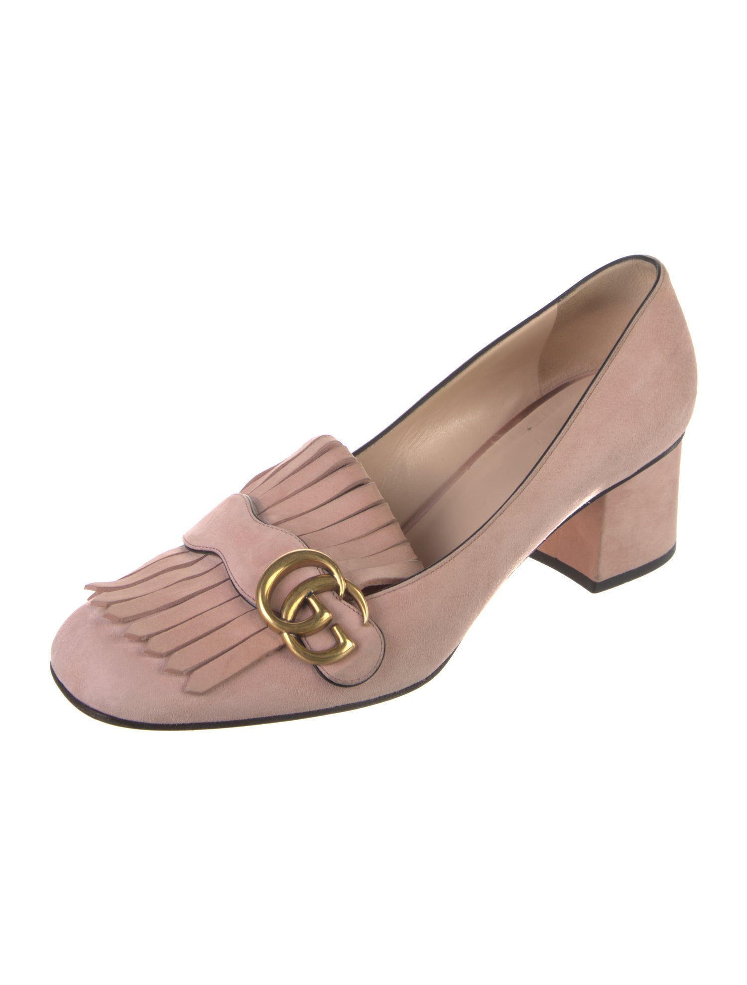 Gucci Double G Logo Suede Pumps