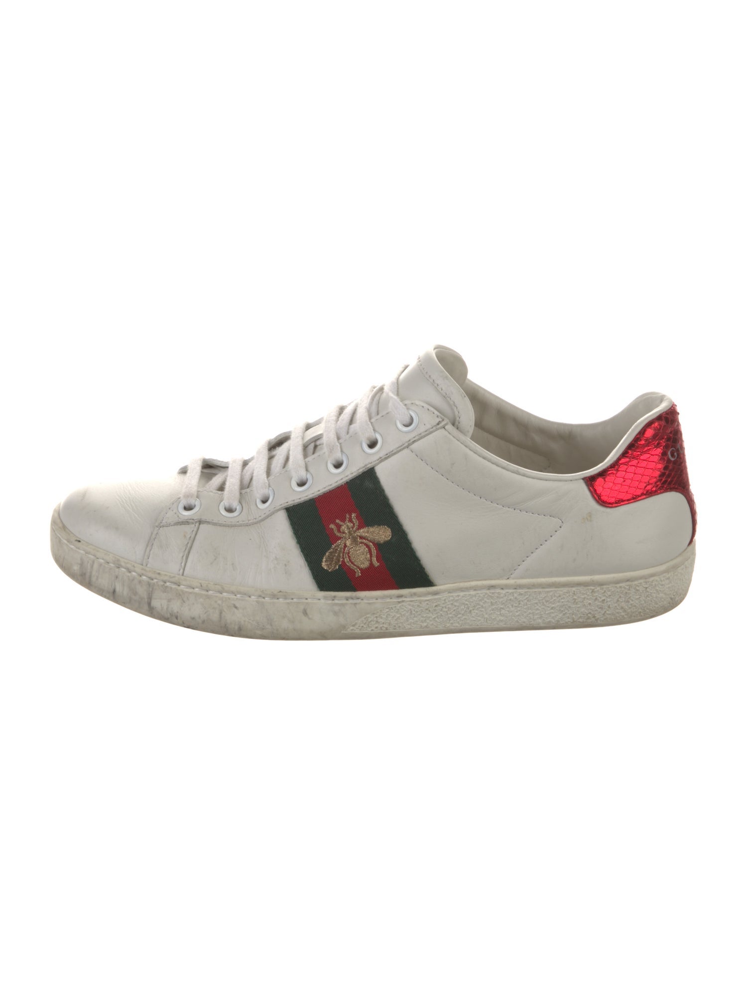 Gucci Web Accent Leather Sneakers