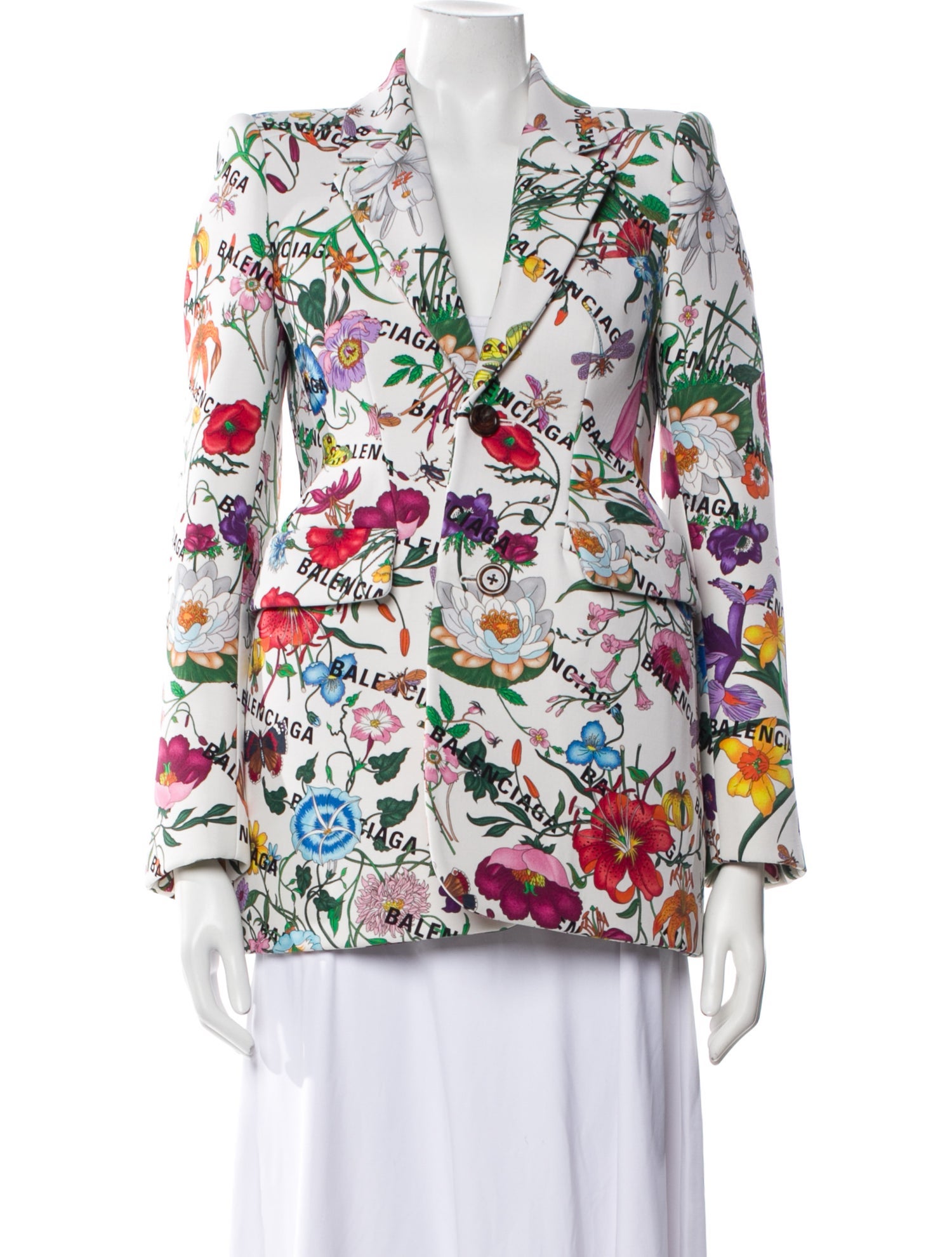 Gucci x Balenciaga Silk Floral Print Blazer w/ Tags