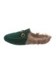 Gucci Horsebit Accent Velvet Slippers