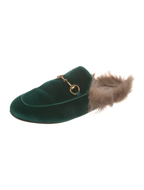 Gucci Horsebit Accent Velvet Slippers
