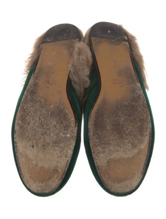 Gucci Horsebit Accent Velvet Slippers