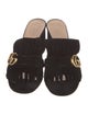 Gucci Double G Logo Suede Slides