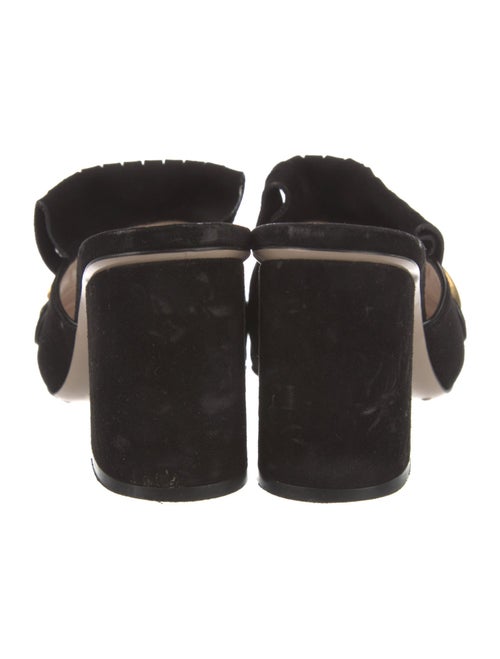Gucci Double G Logo Suede Slides