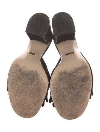 Gucci Double G Logo Suede Slides