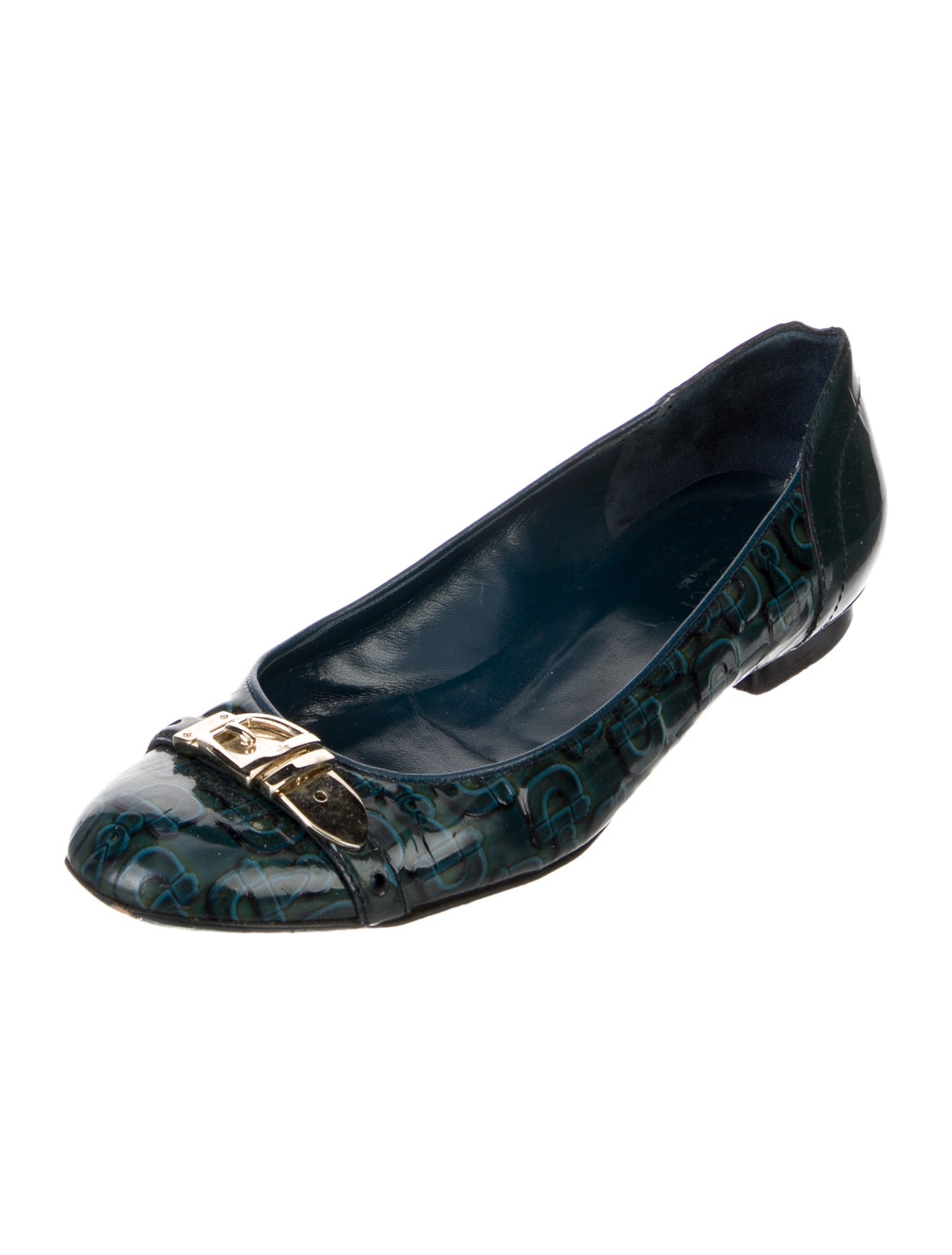 Gucci Patent Leather Printed Ballet Flats