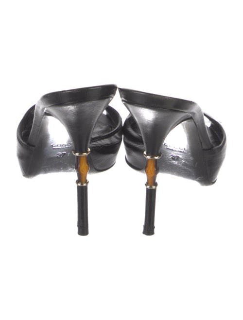 Gucci Bamboo Accent Leather Slides