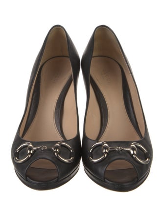 Gucci Horsebit Accent Leather Pumps
