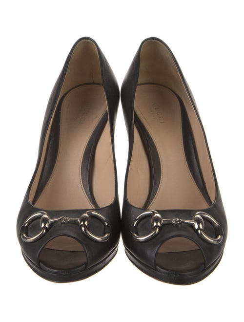 Gucci Horsebit Accent Leather Pumps