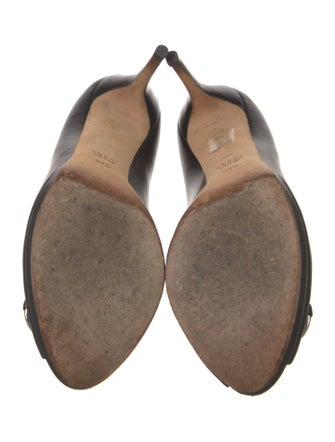 Gucci Horsebit Accent Leather Pumps