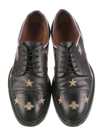 Gucci Sylvie Web Accent Leather Brogues