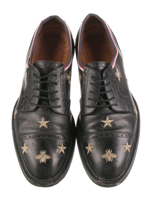 Gucci Sylvie Web Accent Leather Brogues
