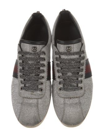 Gucci Sylvie Web Accent Glitter Sneakers