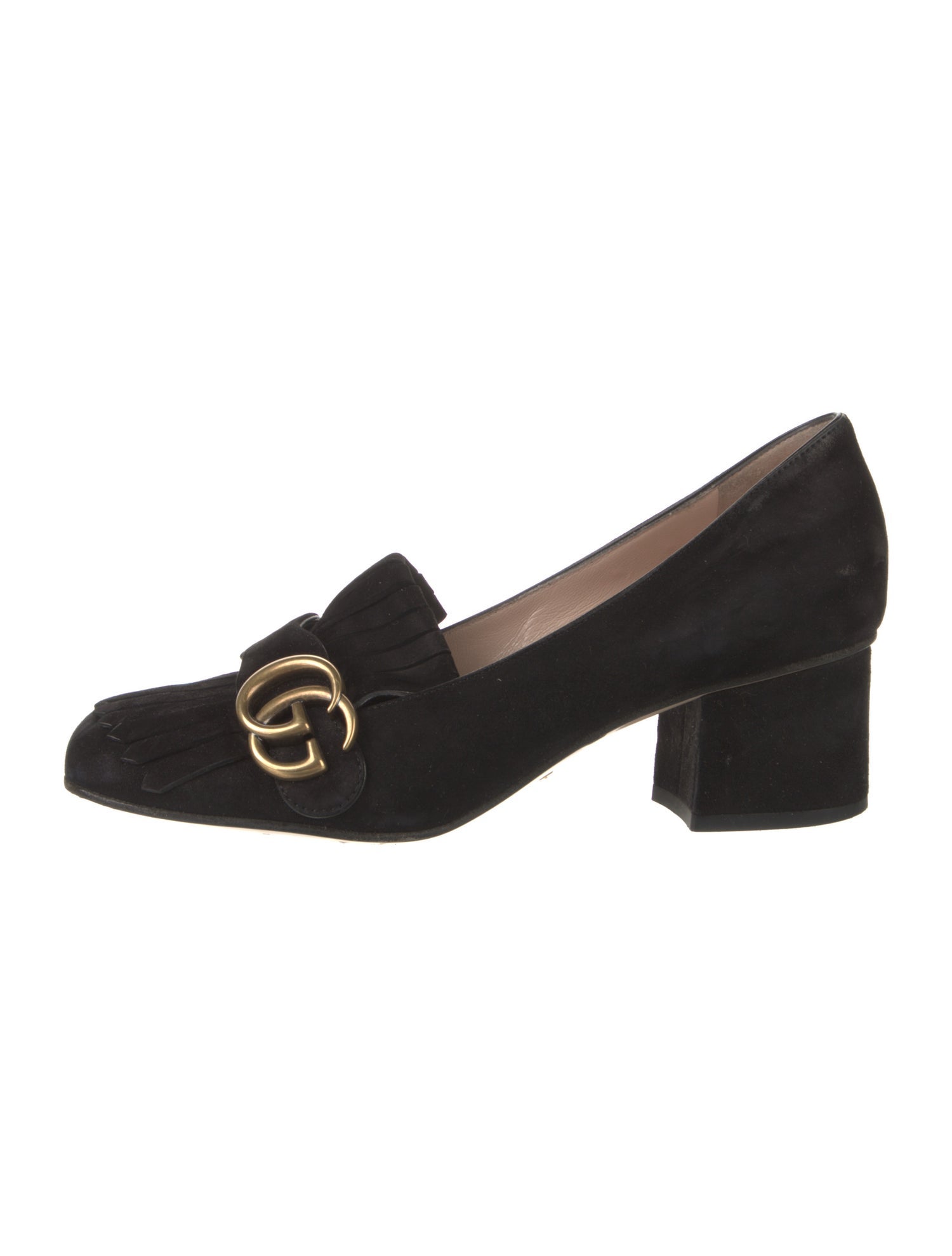 Gucci Double G Logo Suede Pumps