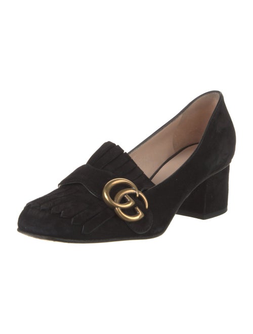 Gucci Double G Logo Suede Pumps