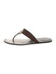 Gucci Web Accent Leather Flip Flops
