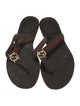 Gucci Web Accent Leather Flip Flops