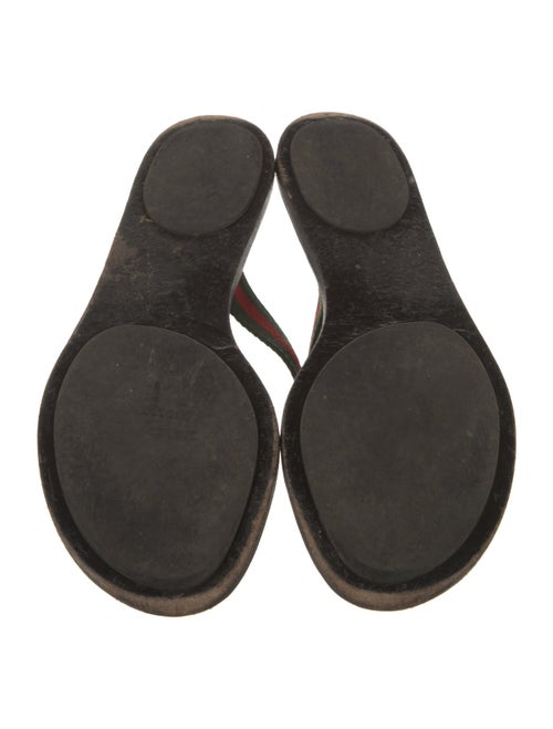 Gucci Web Accent Leather Flip Flops